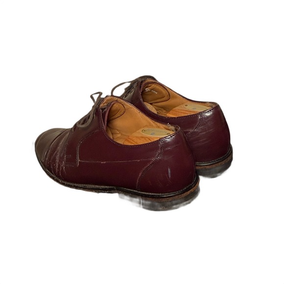 Vintage Bostonian Mens Burgundy Leather Cap Toe Oxford Dress Shoes 10M - Picture 2 of 5